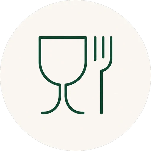 Fiberdukar: ”Glass and Fork” (Food Contact Safe)