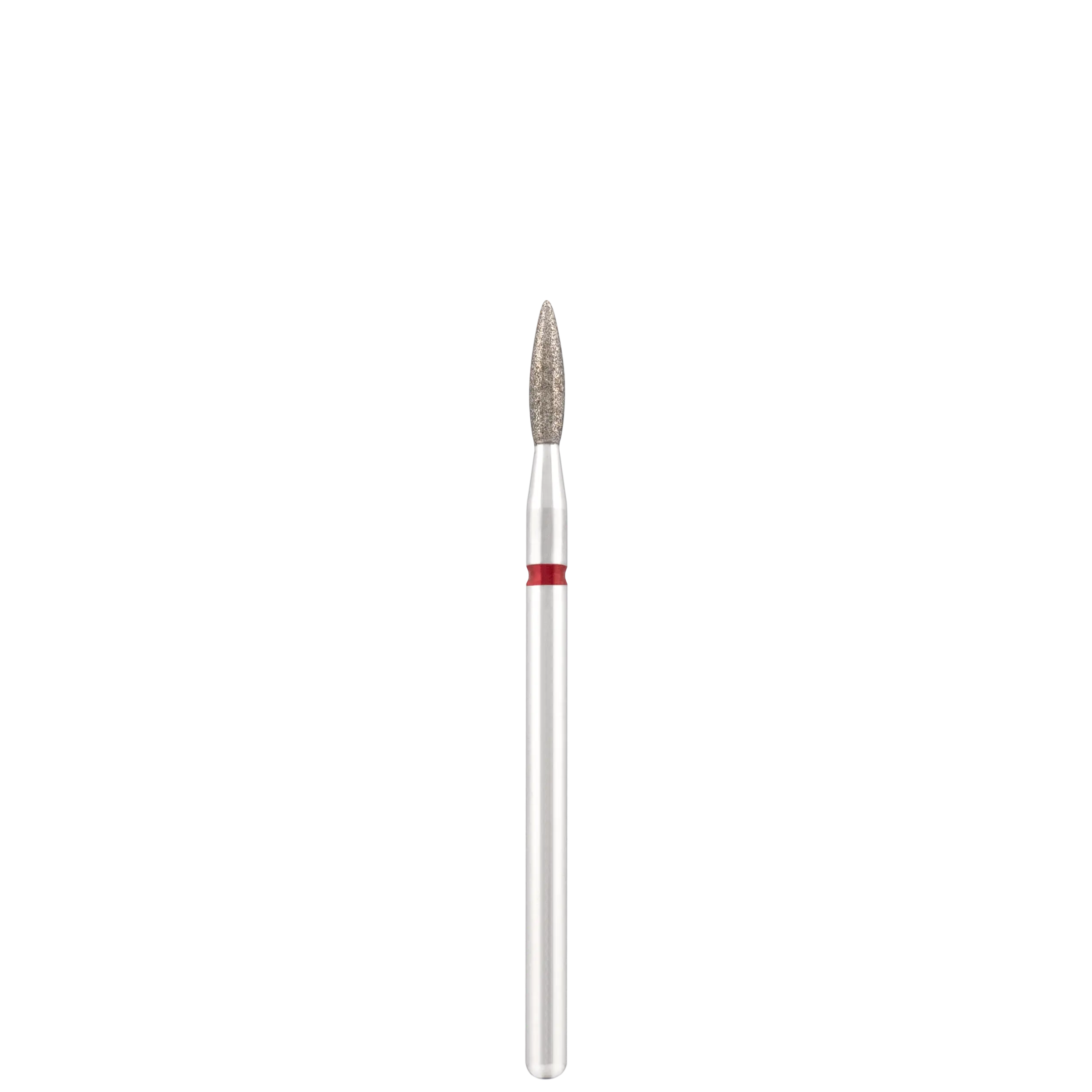 Алмазная фреза "пламя острая", красная, L-8,0 мм, Ø2,1 мм