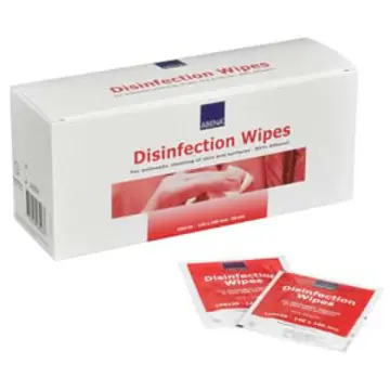 Desinfektionsservetter 14 x 19 cm för hud och ytor, individuellt förpackade, 50 st
